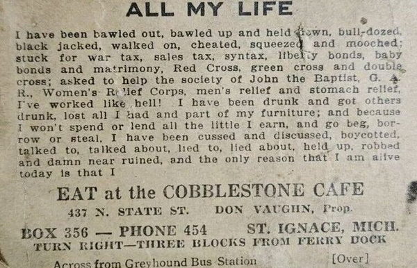Cobblestone Cafe - Flyer